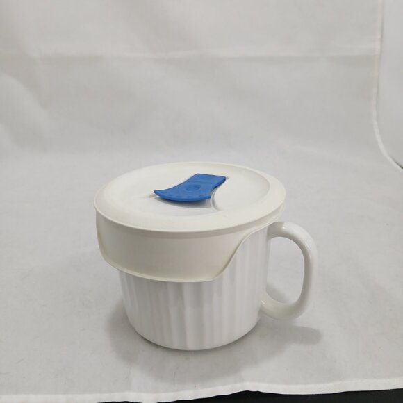 CorningWare Colours 20 oz Soup Bowl Mug French White w/Lid Stoneware - Picture 5 of 5